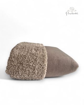 PLÜSCHBÜDDEL CLASSIC //  GRÖSSE L ca. 120x70 cm // Flausch Cappuccino mit Fleece Cappuccino // SOFORTKAUF