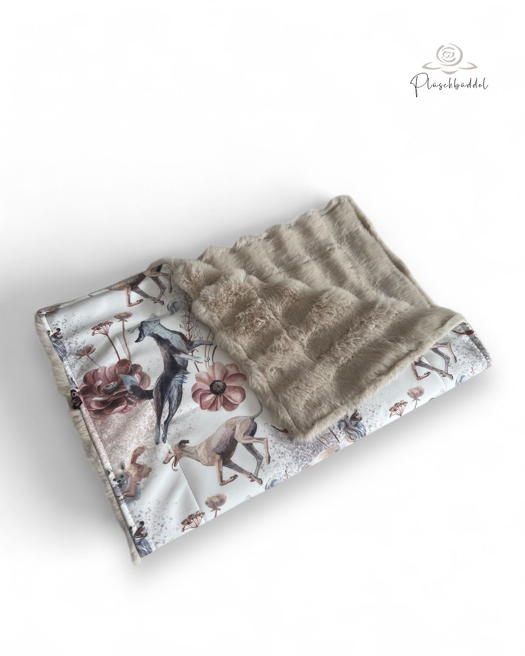 SOFAPOFA OUTDOOR PREMIUM ungefüttert // Softshell Special Happy Dogs mit Bubbles Beige // ca. 65x45 cm // SOFORTKAUF