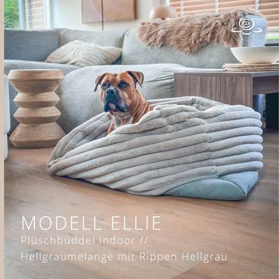 MODELL ELLIE // Hellgraumelange + Rippen Hellgrau + optional mit Reißverschluss