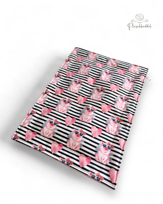 SOFAPOFA OUTDOOR LUXUS ungefüttert // Softshell Special Glücksschweinchen mit Frottée Rosa // ca. 65x45 cm // SOFORTKAUF