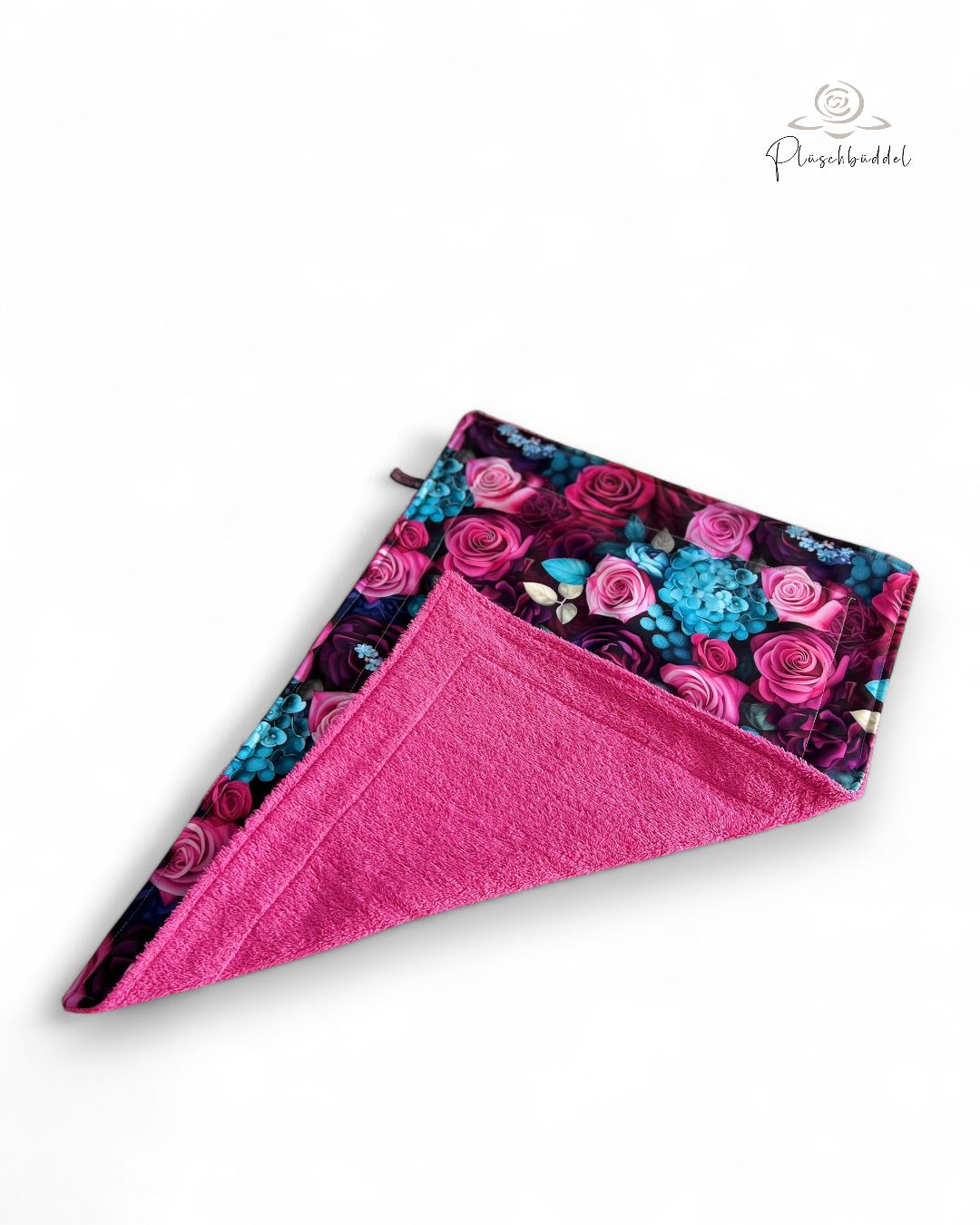 SOFAPOFA OUTDOOR PREMIUM ungefüttert // Softshell Special Rosen &amp; Hortensien mit Frottée Pink // ca. 65x45 cm // SOFORTKAUF