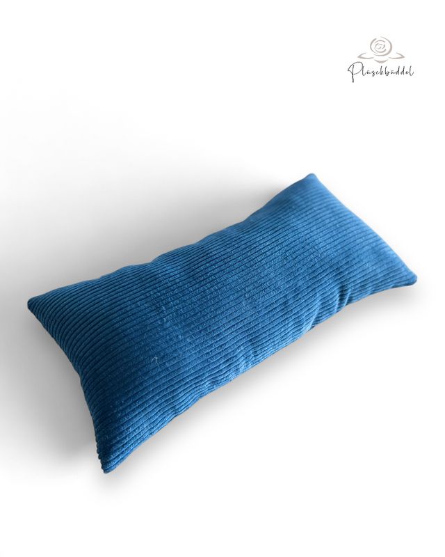 MINI-KISSEN // ca. 20x40 cm // Softshell Leo Blau in Blau mit Cord Indigoblau // SOFORTKAUF