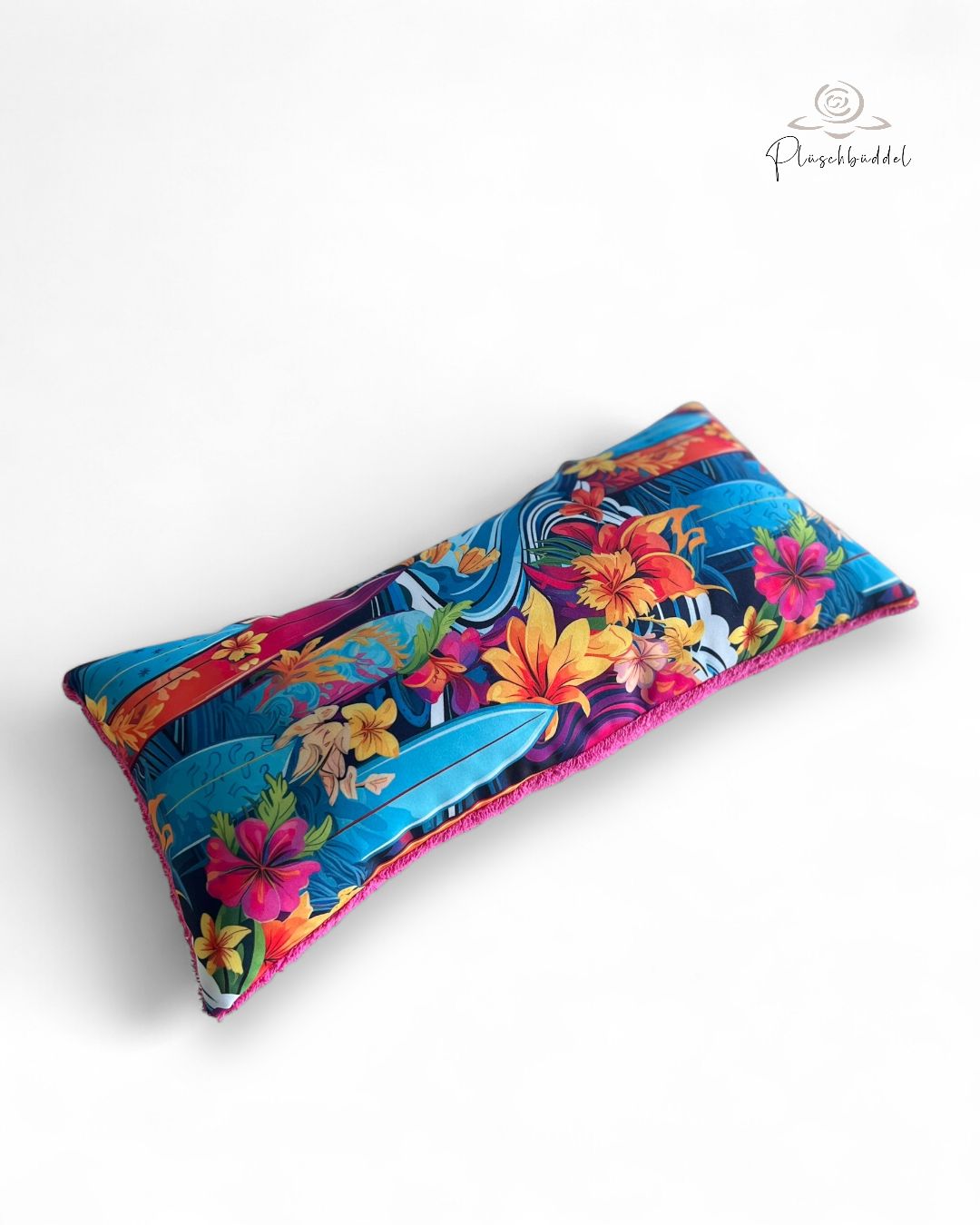 MINI-KISSEN // ca. 20x40 cm // Softshell Special Surf‘n Turf mit Frottée Pink // SOFORTKAUF