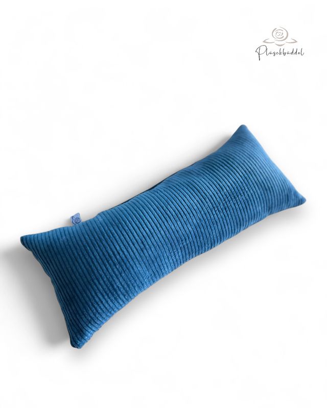 MINI-KISSEN // ca. 20x40 cm // Softshell Goldene Anker auf Marine mit Cord Indigoblau // SOFORTKAUF