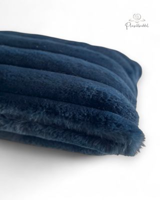 MINI-KISSEN // ca. 25x48cm // Premium Kunstfell Rippen Navy // SOFORTKAUF
