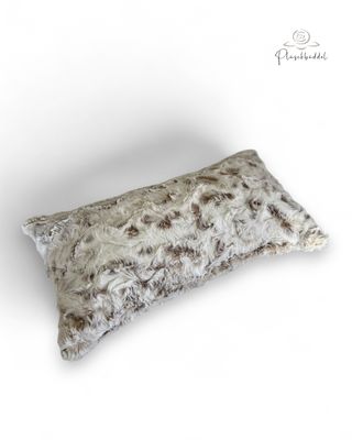 MINI-KISSEN // ca. 25x48cm // Premium Kunstfell Schneeeule Natur // SOFORTKAUF
