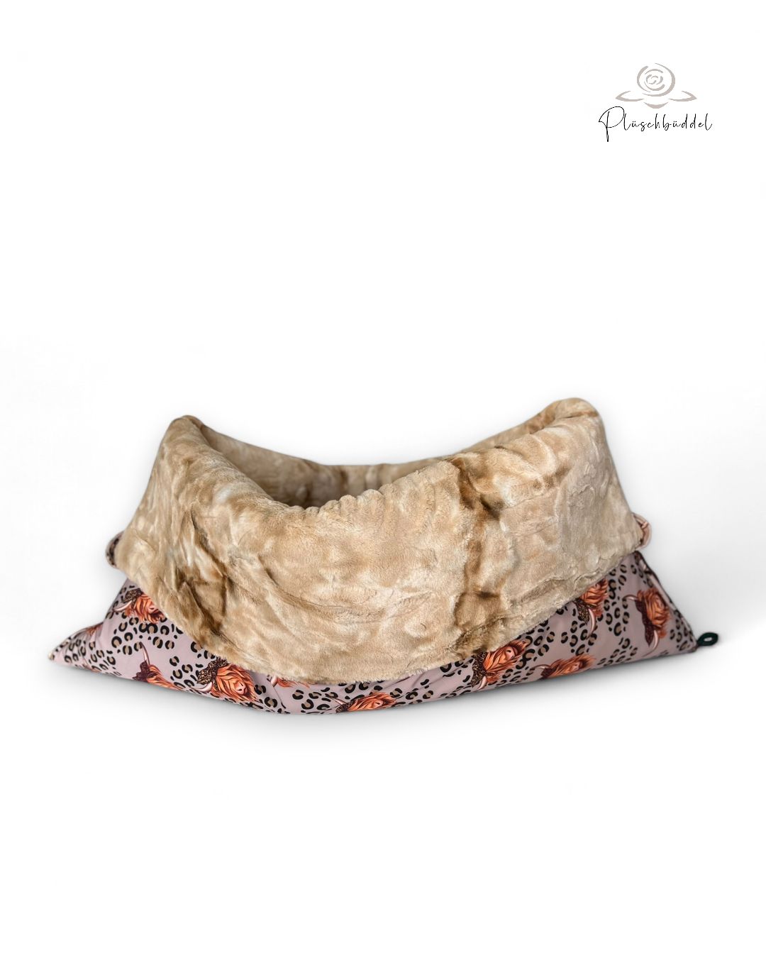 PLÜSCHBÜDDEL LUXUS OUTDOOR // Größe 95x70 cm // Softshell Special Leokuh + Batic Rabbit + Reißverschluss Bordeaux // SOFORTKAUF