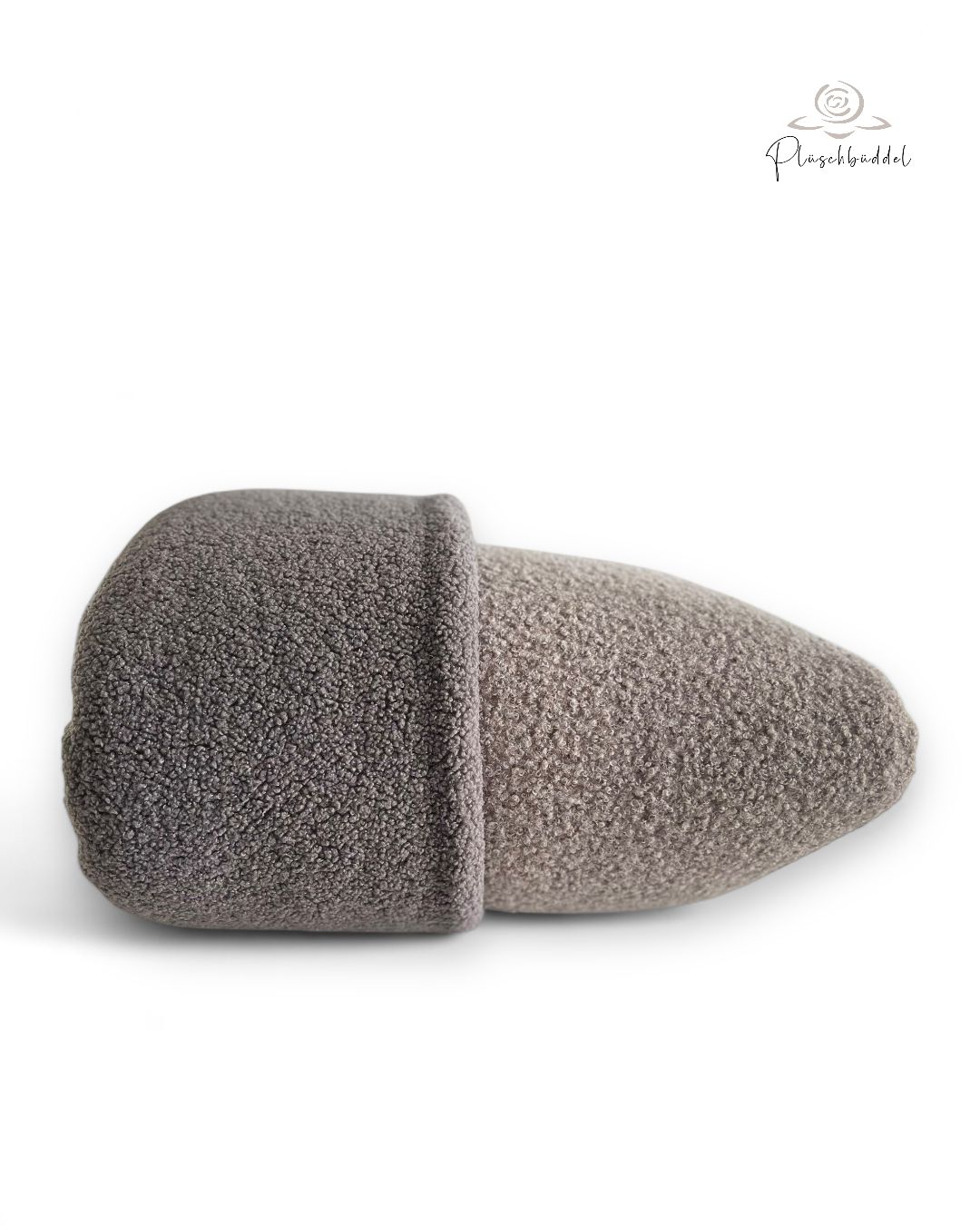 PLÜSCHBÜDDEL CLASSIC INDOOR //  Grösse M ca. 95x65 cm // Bouclé Graumelange + Teddy Graphit // SOFORTKAUF