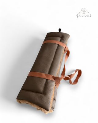 ROLLPOFA PREMIUM  // ca. 50 x 60 cm  // Kunstleder Büffel Schlamm mit Bubbles Toffee // mit 4 cm Volumenvlies inkl. separatem Tragegurt