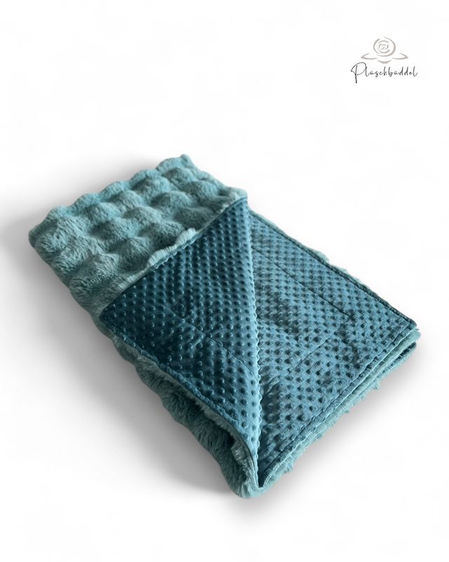 SOFAPOFA INDOOR PREMIUM ungefüttert // Bubbles Karibik Teal mit Minky Dots Dunkles Meer 2 // ca. 95x140 cm // SOFORTKAUF