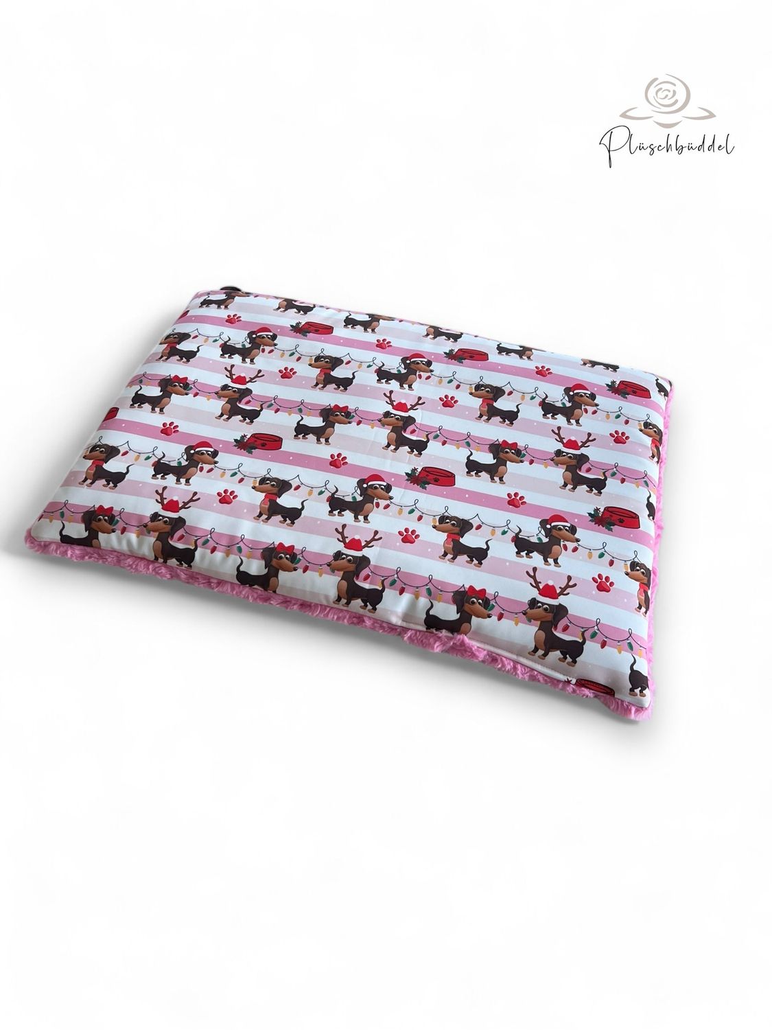 BODENPOFA LXUUS // ca. 45x65 cm  // Softshell Special Xmas Dackel mit Gletscher Hot Pink // Babymatte Hundeboxen Autorückbank Reisen // ohne Anti-Rutsch BODENPOFA LXUUS // ca. 45x65 cm  // Softshell Special Xmas Dackel mit Gletscher Hot Pink // Babymatte Hundeboxen Autorückbank Reisen // ohne Anti-Rutsch