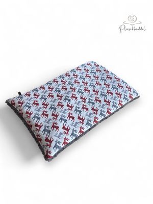 BODENPOFA PREMIUM // ca. 65x95 cm  // Softshell Hirsche mit mit Flausch Graphit // Babymatte Hundeboxen Autorückbank Reisen // ohne Anti-Rutsch