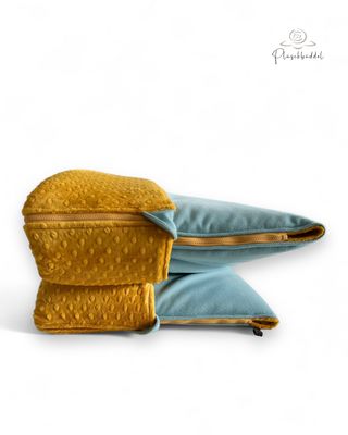 PLÜSCHBÜDDEL CLASSIC INDOOR // GRÖSSE L ca. 120x70 cm // Softcoat Mint mit Minky Dots Golden und Reissverschluss Curry // SOFORTKAUF PLÜSCHBÜDDEL CLASSIC INDOOR // GRÖSSE L ca. 120x70 cm // Softcoat Mint mit Minky Dots Golden und Reissverschluss Curry // SOFORTKAUF