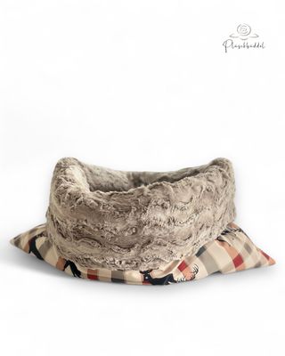 PLÜSCHBÜDDEL OUTDOOR LUXUS // Softshell Hirsche Schwarz auf Karo mit Wild Rabbit Sanddüne + R // Quadrat ca. 75x70 cm // SOFORTKAUF PLÜSCHBÜDDEL OUTDOOR LUXUS // Softshell Hirsche Schwarz auf Karo mit Wild Rabbit Sanddüne + R // Quadrat ca. 75x70 cm // SOFORTKAUF