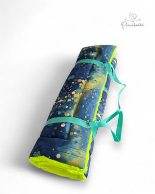 ROLLPOFA  // ca. 65 x 95 cm  // Softshell Neondots mit Hide Neon // mit 4 cm Volumenvlies inkl. Tragegurt