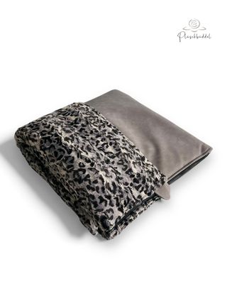 PLÜSCHBÜDDEL LUXUS OUTDOOR // Größe 95x70 cm // Kunstleder Platingrau Vintage mit Bobcat Schwarzweiss + Reißverschluss Schwarz // SOFORTKAUF PLÜSCHBÜDDEL LUXUS OUTDOOR // Größe 95x70 cm // Kunstleder Platingrau Vintage mit Bobcat Schwarzweiss + Reißverschluss Schwarz // SOFORTKAUF