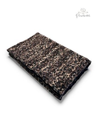 SOFAPOFA OUTDOOR LUXUS ungefüttert // Luxus Bobcat Schwarzbeige mit Kunstfell Bubbles Schwarz // ca. 150x145 cm // SOFORTKAUF