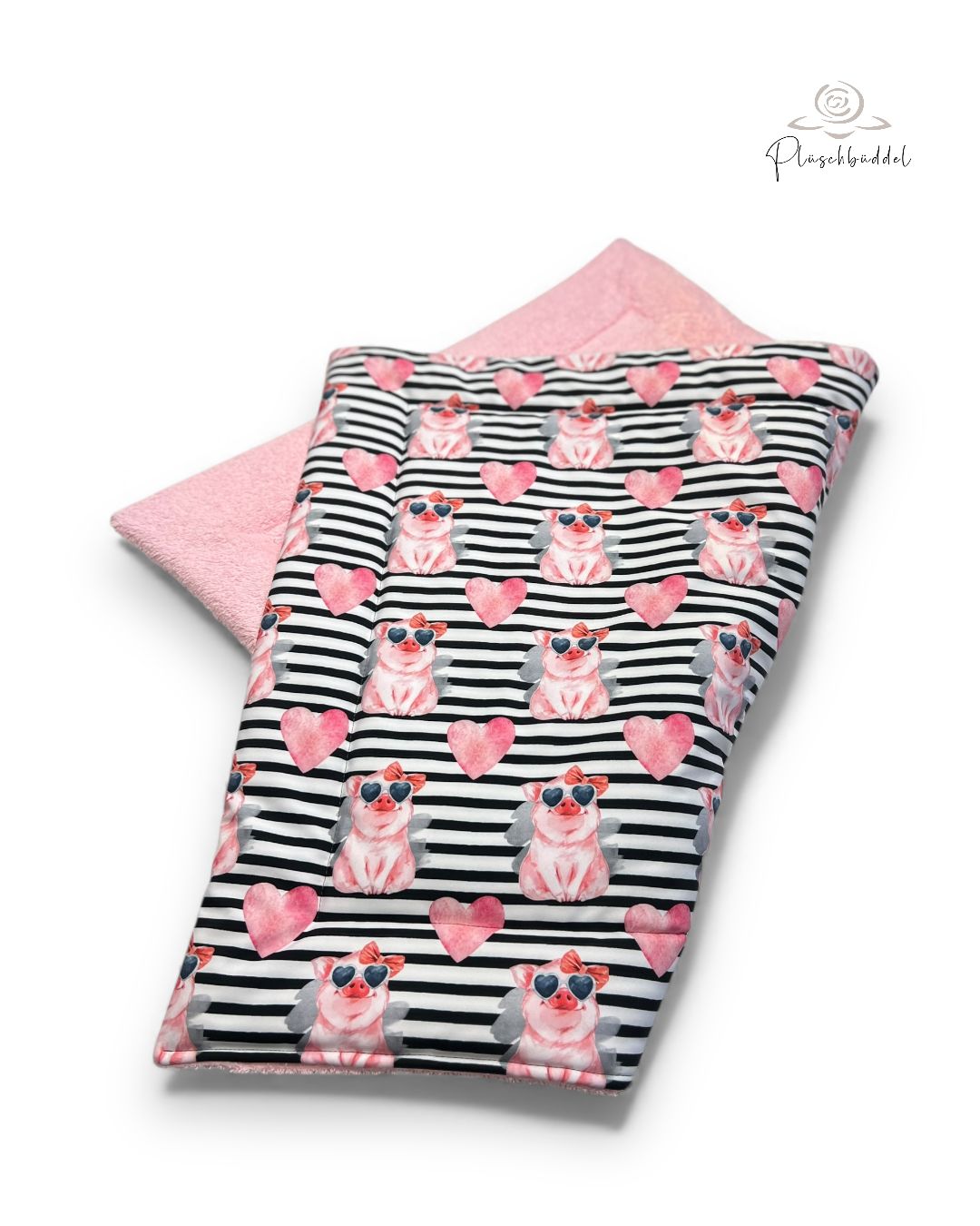 Gefütterte SOFAPOFA OUTDOOR LUXUS /  ca. 65x95 cm  // Softshell Special Glücksschweinchen mit Frottée Rosa // SOFORTKAUF