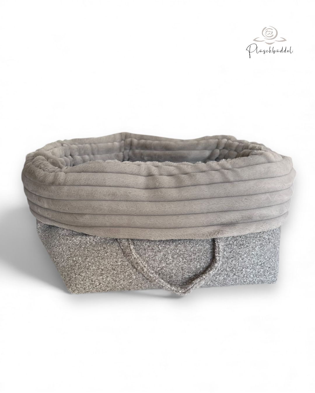 HOMYBAG PREMIUM SOFORTKAUF // Grösse M // Bouclé Graumelange mit Rippen Hellgrau