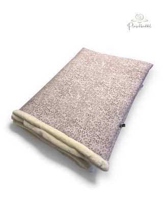 PLÜSCHBÜDDEL PREMIUM OUTDOOR //  GRÖSSE L ca. 120x70 cm // Softshell Schneepanther mit Rippen Ecru-Sahne // SOFORTKAUF