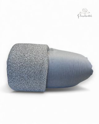 PLÜSCHBÜDDEL CLASSIC INDOOR //  Grösse M ca. 95x65 cm // Cord  Grau mit Bouclé Graumelange // SOFORTKAUF