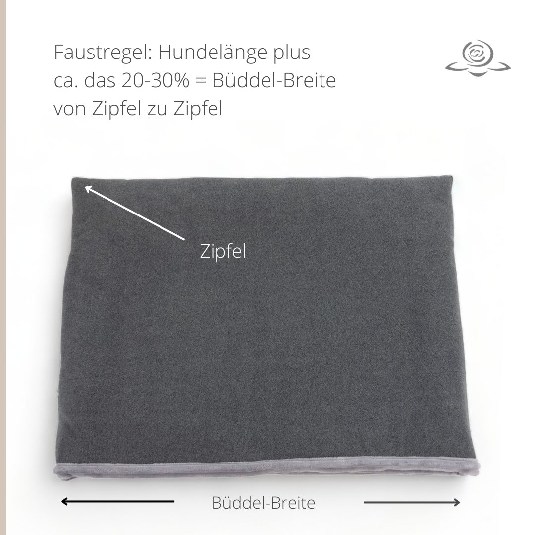 PLÜSCHBÜDDEL PREMIUM OUTDOOR // Größe 95x70 cm // Kunstleder Schwarz mit Montainfuchs Braun + Reißverschluss Schwarz // SOFORTKAUF auf Lager