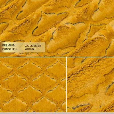 Kunstfell FROSTED LATTICE bzw. GOLDENER ORIENT// Farbe GOLD/ Meterware à 0,5 Meter pro Stück // von Shannon Fabrics