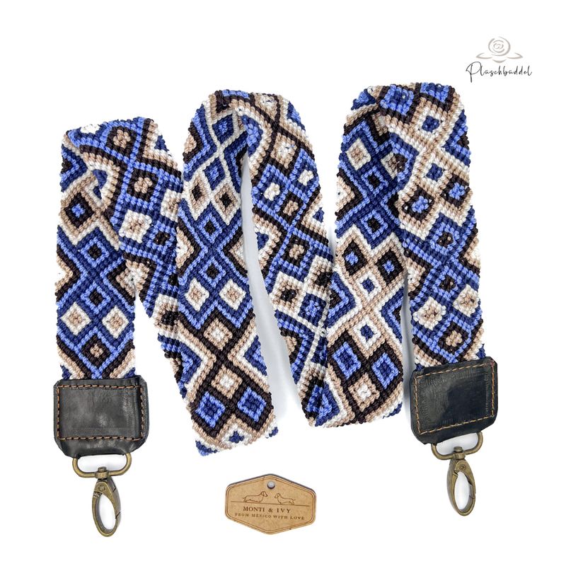 TRAGEGURT CINTO by Monti & Ivy // Blautöne mit Sand und Schwarz im typisch mexikanischen Rautenmuster // SOFORTKAUF TRAGEGURT CINTO by Monti & Ivy // Blautöne mit Sand und Schwarz im typisch mexikanischen Rautenmuster // SOFORTKAUF