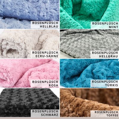 ROSENPLÜSCH // verschiedene Farben // Meterware à 0,5 Meter pro Stück