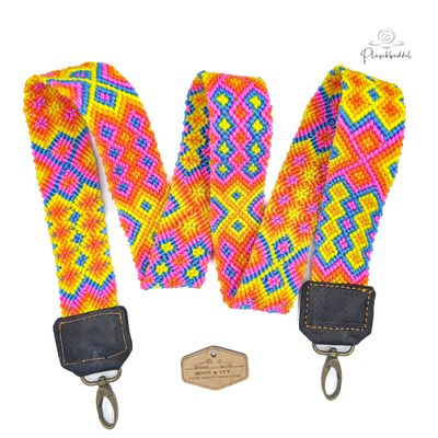 TRAGEGURT CINTO by Monti &amp; Ivy // Gelb mit Pink und Aqua im typisch mexikanischen Rautenmuster // SOFORTKAUF