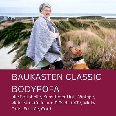 BODYPOFA BAUKASTEN CLASSIC /  Poncho, Cape, Überwurf zum Wenden für Zweibeiner selbst zusammen stellen // Optional mit Druckknopf