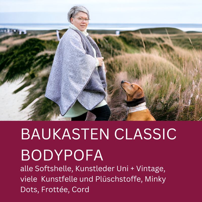 BODYPOFA BAUKASTEN CLASSIC /  Poncho, Cape, Überwurf zum Wenden für Zweibeiner selbst zusammen stellen // Optional mit Druckknopf
