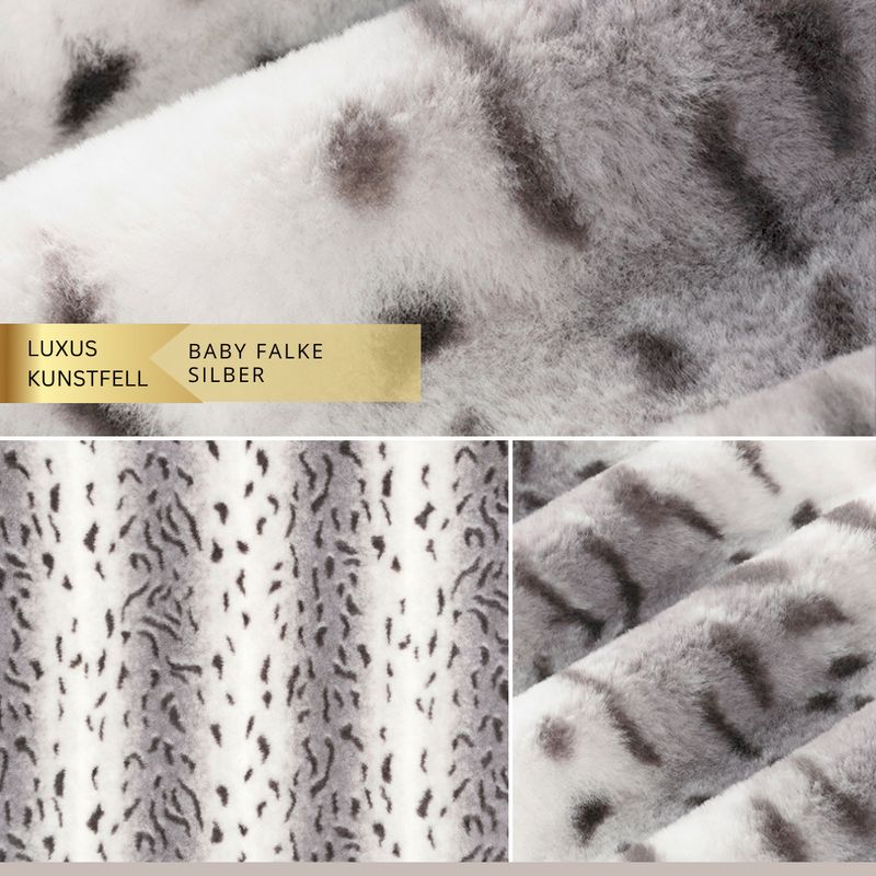 Kunstfell Baby Falke von Shannon Fabrics // Farbe SILBER // Meterware à 0,5 Meter pro Stück