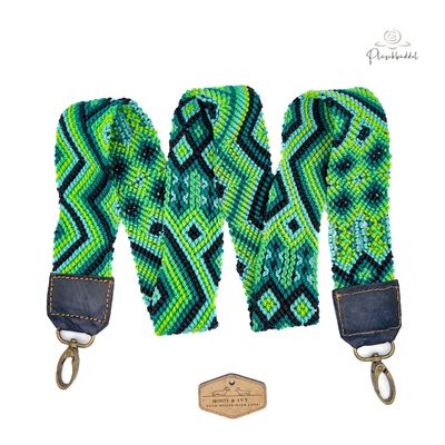 TRAGEGURT CINTO by Monti &amp; Ivy // Grün Grün Grün mit Schwarz und Hellblau // SOFORTKAUF