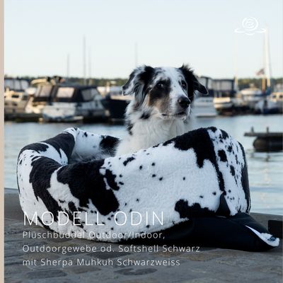MODELL ODIN // Schwarz + Muhkuh Schwarzweiß + optional mit Reißverschluss