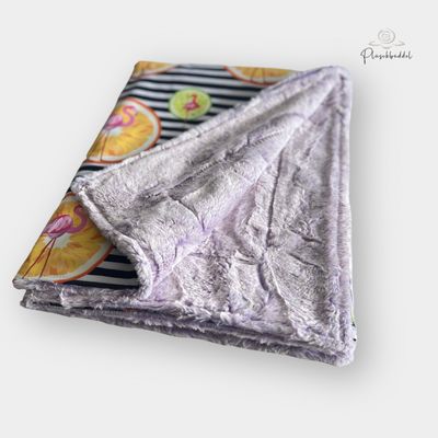 SOFAPOFA OUTDOOR PREMIUM ungefüttert // Softshell Tuttifrutti mit Kunstfell Heide meliert //  ca. 95x138 cm // SOFORTKAUF