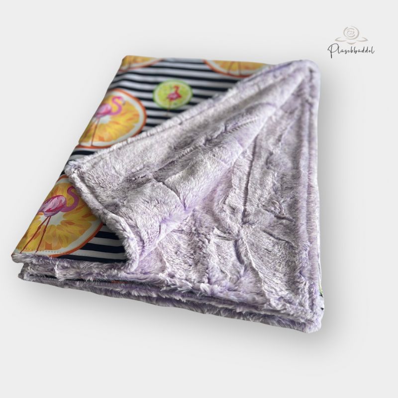 SOFAPOFA OUTDOOR PREMIUM ungefüttert // Softshell Tuttifrutti mit Kunstfell Heide meliert //  ca. 95x138 cm // SOFORTKAUF