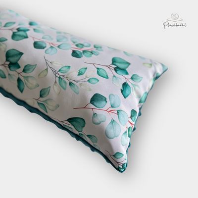 MINI-KISSEN // ca. 20x40 cm // Strandkissen aus Softshell Eukalyptus mit Minky Dots Altgrün // SOFORTKAUF