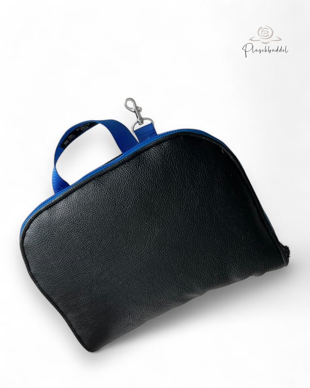 POPOPOFA // Sitzfläche ca. 30x50 cm // Kunstleder Büffel Schwarz mit Bubbles Schwarz // Sitzkissen to go