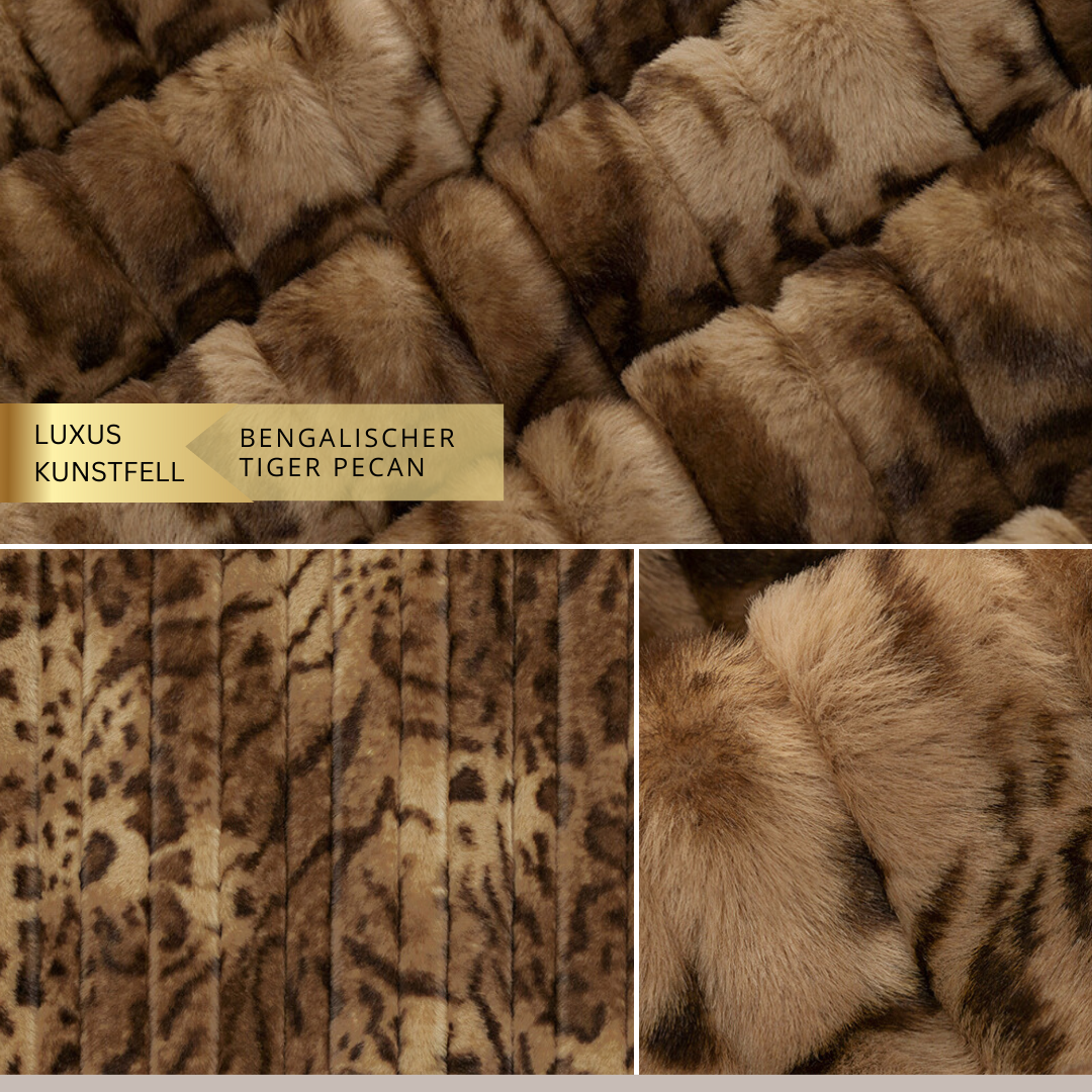 Kunstfell Bengalischer Tiger von Shannon Fabrics // Farbe PECAN oder CAPPUCCINO // Meterware à 0,5 Meter pro Stück