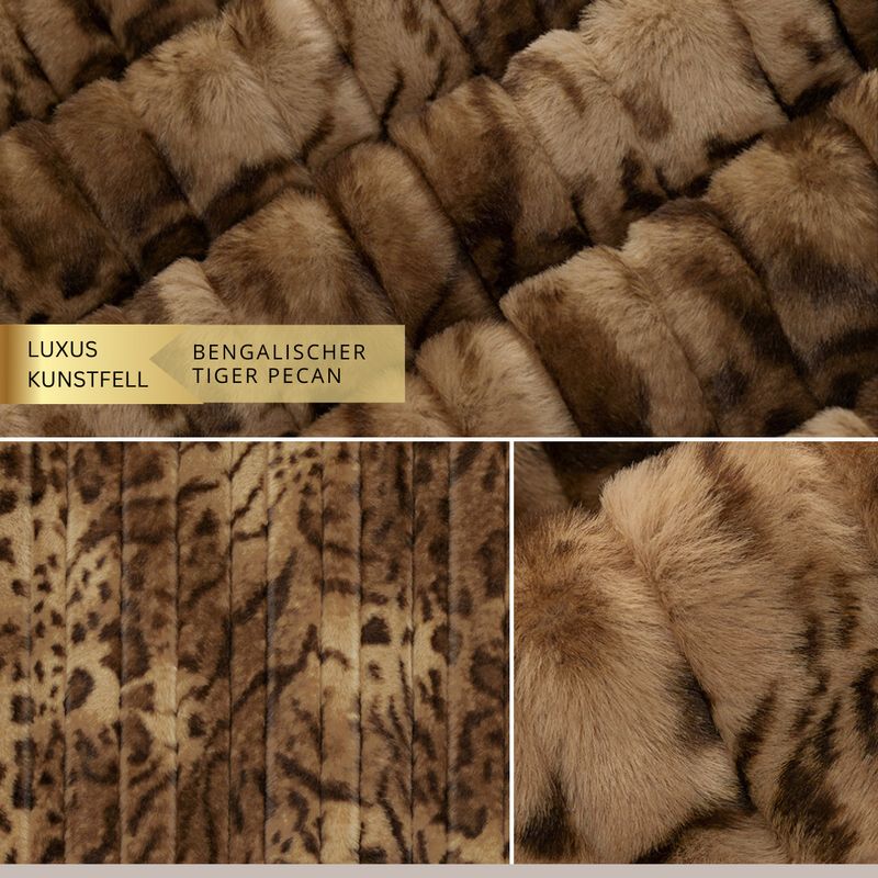 Kunstfell Bengalischer Tiger von Shannon Fabrics // Farbe PECAN oder CAPPUCCINO // Meterware à 0,5 Meter pro Stück