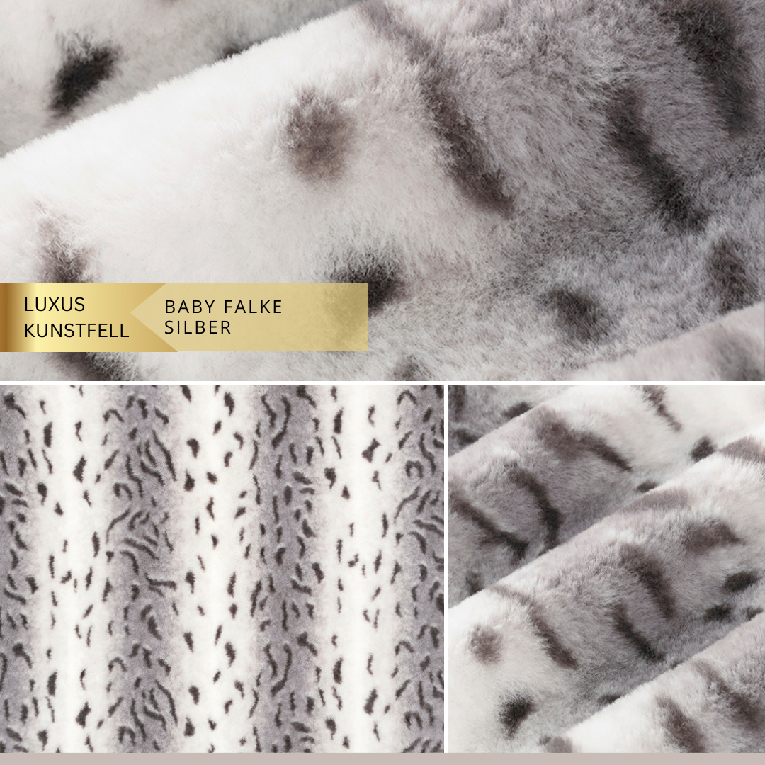 Kunstfell Baby Falke von Shannon Fabrics // Farbe SILBER // Meterware à 0,5 Meter pro Stück