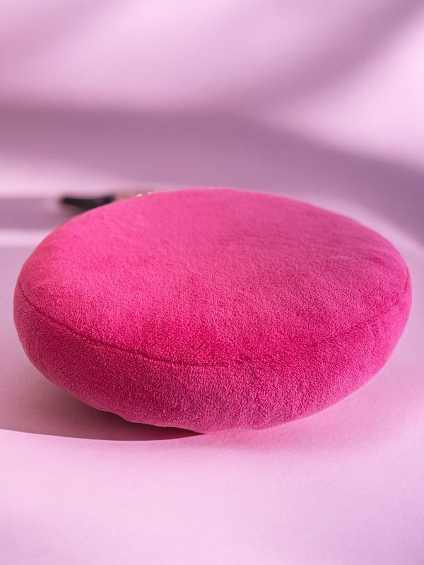 Flocke Ersatzbezug SOFORTKAUF // 90er Durchmesser // Sherpaplüsch Fuchsia (pink) // Spannbezug SOFORTKAUF