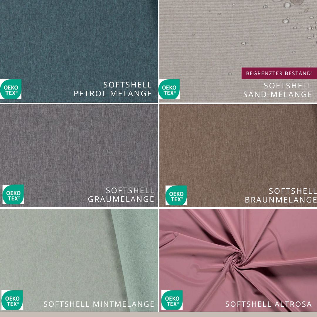 SOFTSHELL // verschiedene Farben // Meterware à 0,5 Meter pro Stück