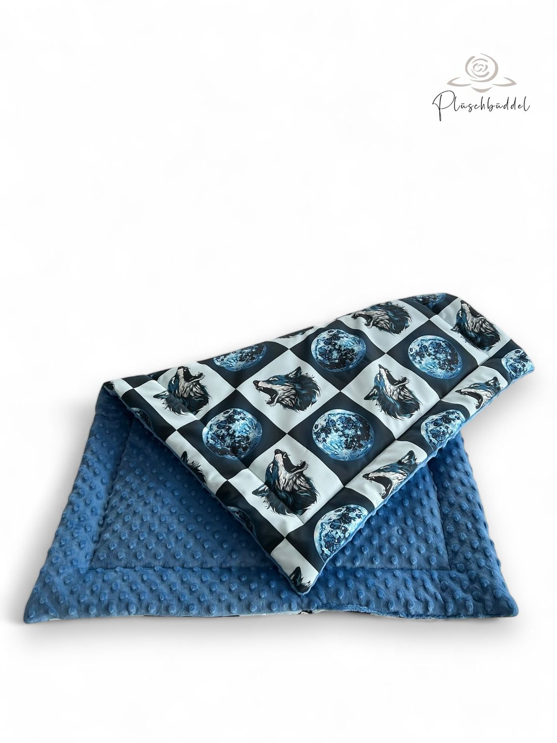 Gefütterte SOFAPOFA LUXUS OUTDOOR //  ca. 65x95 cm // Softshell Special Blauer Wolf mit Mink Dots Königsblau // SOFORTKAUF