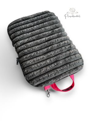 POPOPOFA // Sitzfläche ca. 30x50 cm // Softshell Neonpink  mit Rippen  Marmorgraphit // Sitzkissen zum Zusammenklappen
