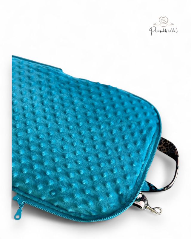 POPOPOFA // Sitzfläche ca. 30x50 cm // Softshell Special Western Stier mit Minky Dots Türkis // Sitzkissen zum Zusammenklappen