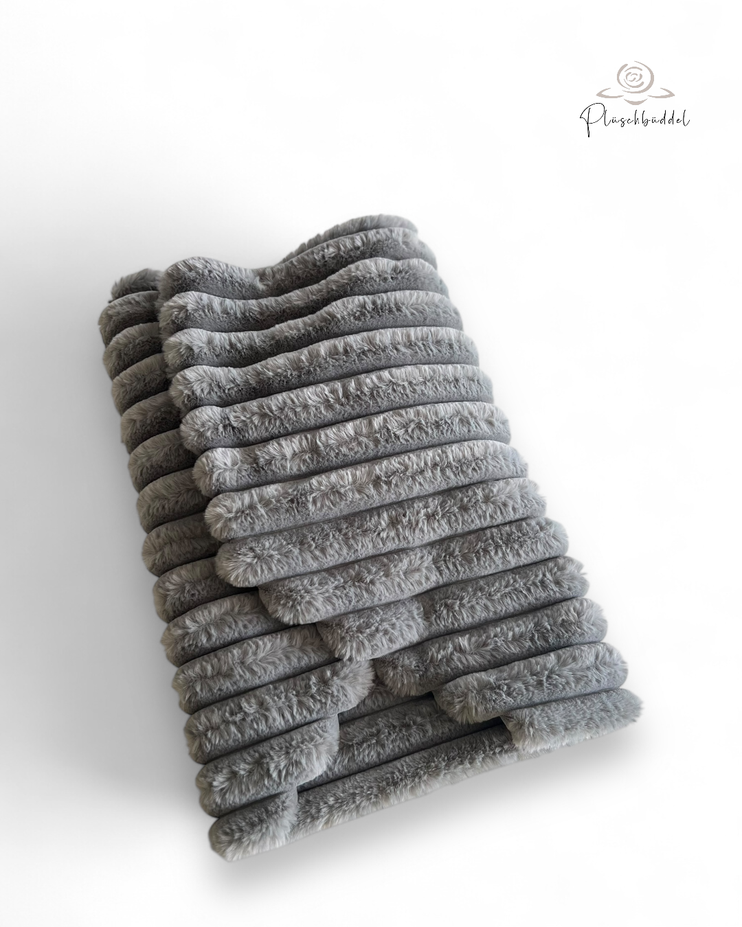 WECHSEL-INLET SOFORTKAUF // Grösse Quadrat //  Kunstfell Rippen Graphitmarmor // OHNE Büddelbag, Henkel, Deko etc.