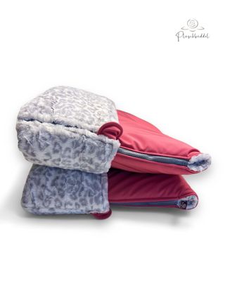 PLÜSCHBÜDDEL OUTDOOR PREMIUM // Größe XL ca. 145x65 cm // Outdoorgewebe Jeans + Frottée Schwarz + Reissverschluss: Schwarz // SOFORTKAUF