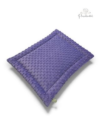 SITZKISSEN KLEINE MATTE PREMIUM // ca. 35x45 cm // Softshell Totenköfe Neon mit Minky Dots Heide